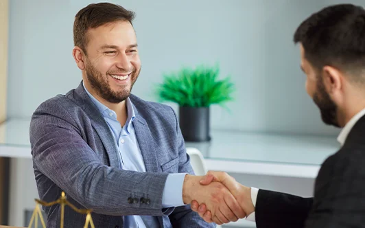 9 Smiling Man Shaking Hands With Lawyer